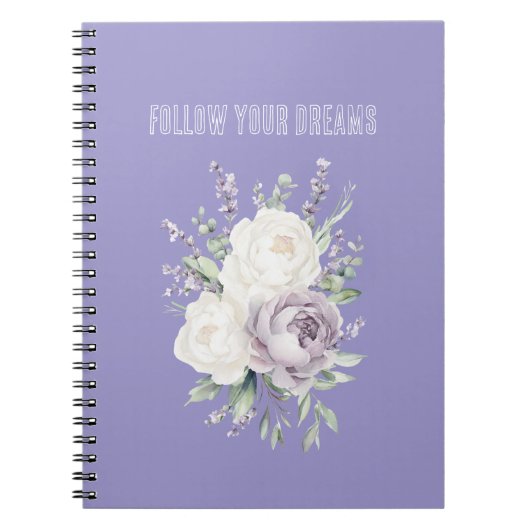 Carnet Fleurs Blanches de Lavande Rêves (Devant)