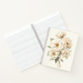 Carnet Fleurs blanches délicates à l'aquarelle botanique (Intérieur)