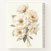 Carnet Fleurs blanches délicates à l'aquarelle botanique (Dos)