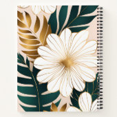 Carnet Fleurs blanches élégantes avec feuillage vert et o (Dos)