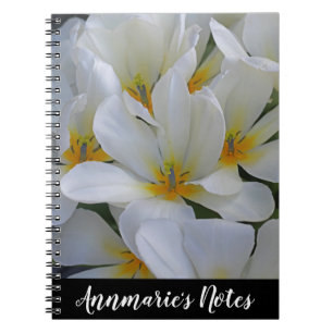 Carnet Fleurs blanches et jaunes Notes personnelles