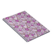 Carnet Fleurs blanches et violettes sur un fond lilas pâl (Côté Droit)