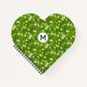 Carnet Fleurs blanches Monogrammes et Feuilles Plantes (Devant)