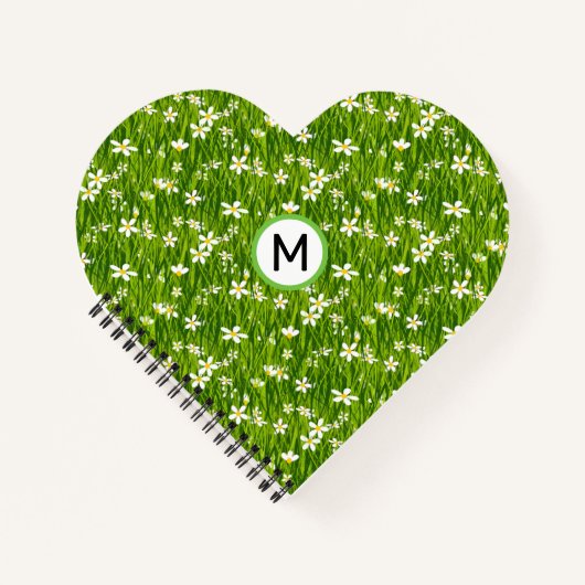 Carnet Fleurs blanches Monogrammes et Feuilles Plantes (Devant)