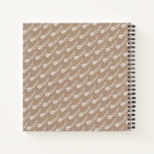 Carnet Fleurs blanches motif et monogramme rustique (Dos)