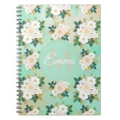 Carnet Fleurs blanches romantiques, dessin à l'aquarelle (Devant)