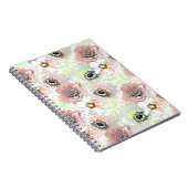 Carnet Fleurs blanches, roses. (Côté Droit)