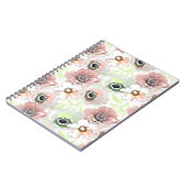 Carnet Fleurs blanches, roses. (Côté gauche)