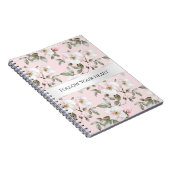 Carnet Fleurs blanches roses blush argentées blanches (Côté Droit)
