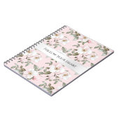 Carnet Fleurs blanches roses blush argentées blanches (Côté gauche)
