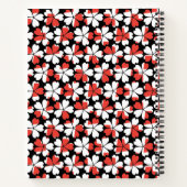 Carnet Fleurs blanches rouges mignons motif (Dos)