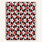 Carnet Fleurs blanches rouges mignons motif (Devant)