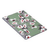 Carnet Fleurs blanches rouges sans joint : décoration ver (Côté Droit)