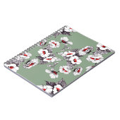 Carnet Fleurs blanches rouges sans joint : décoration ver (Côté gauche)