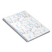 Carnet Fleurs blanches sur bleu clair. (Côté Droit)