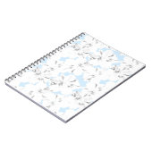 Carnet Fleurs blanches sur bleu clair. (Côté gauche)