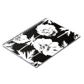 Carnet Fleurs blanches sur noir. (Côté gauche)