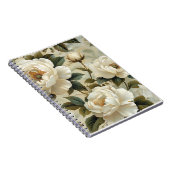 Carnet Fleurs blanches sur un arrière - plan crème. (Côté Droit)