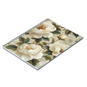 Carnet Fleurs blanches sur un arrière - plan crème. (Côté gauche)