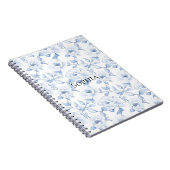 Carnet Fleurs Blancs Chic Et Joli Bleu (Côté Droit)