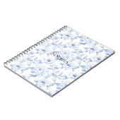 Carnet Fleurs Blancs Chic Et Joli Bleu (Côté gauche)