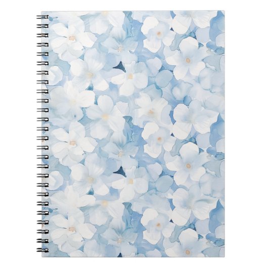 Carnet Fleurs Bleu Blanc de Santorin (Devant)