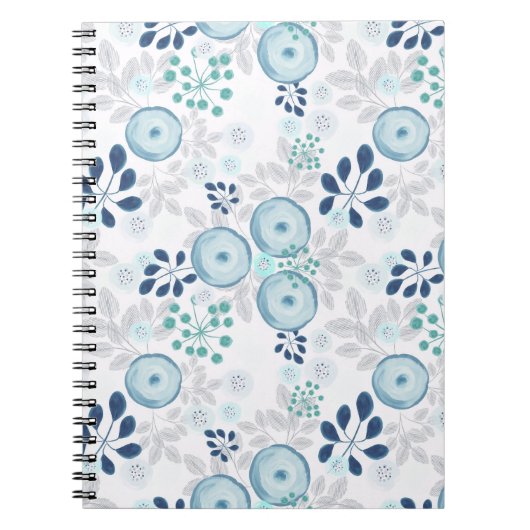 Carnet Fleurs bleu clair (Devant)