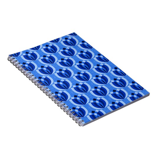 Carnet Fleurs bleu cobalt rétro (Côté Droit)