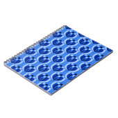 Carnet Fleurs bleu cobalt rétro (Côté gauche)