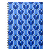 Carnet Fleurs bleu cobalt rétro (Devant)
