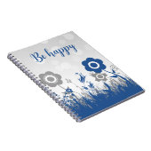 Carnet fleurs bleu et gris (Côté Droit)