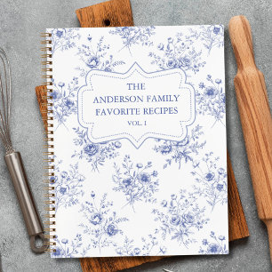 Carnet Fleurs Bleues Classiques Motif Floral Recette de F
