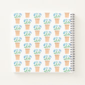 Carnet Fleurs bleues dans des pots tissés (Dos)