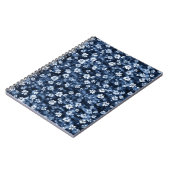 Carnet Fleurs bleues Denim (Côté gauche)