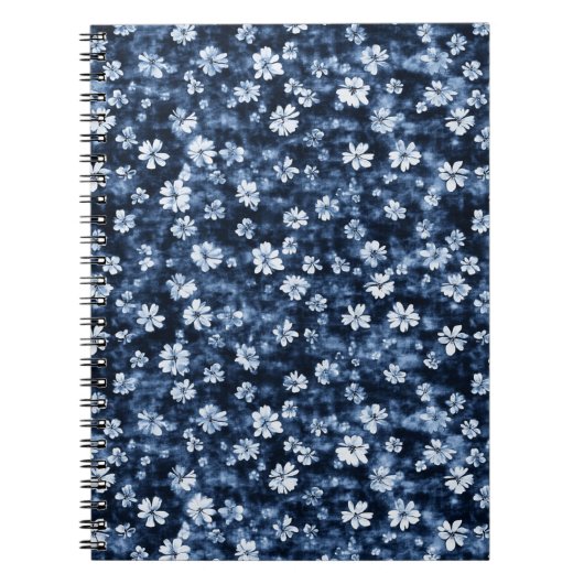 Carnet Fleurs bleues Denim (Devant)