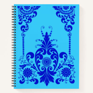 Carnet fleurs bleues et impression de culicues
