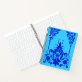 Carnet fleurs bleues et impression de culicues (Intérieur)