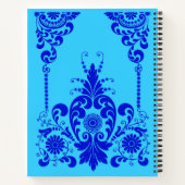 Carnet fleurs bleues et impression de culicues (Dos)