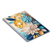 Carnet Fleurs bleues et jaunes 3D (Côté Droit)