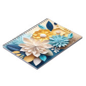 Carnet Fleurs bleues et jaunes 3D (Côté gauche)