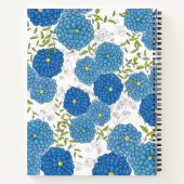 Carnet Fleurs bleues ornées et Gratitude Feuille verte (Dos)