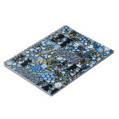 Carnet Fleurs Bleues Patchwork : Tissu sans couture. (Côté gauche)