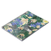 Carnet Fleurs Bleues Plumeria, Aquarelle Sans Couleur. (Côté gauche)