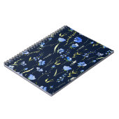 Carnet Fleurs bleues rustiques : Illustration botanique. (Côté gauche)