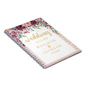 Carnet Fleurs bleues Stripes & Wedding planner or (Côté Droit)