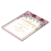 Carnet Fleurs bleues Stripes & Wedding planner or (Côté gauche)