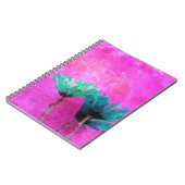 Carnet Fleurs bleues sur Grungy Pink (Côté gauche)
