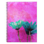 Carnet Fleurs bleues sur Grungy Pink (Devant)