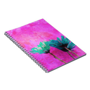 Carnet Fleurs bleues sur le rose