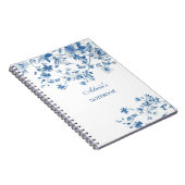 Carnet Fleurs bleues vintages Toile de Jouy (Côté Droit)